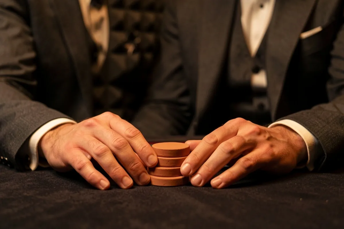 Detail van speeltafel en spelersconcentratie